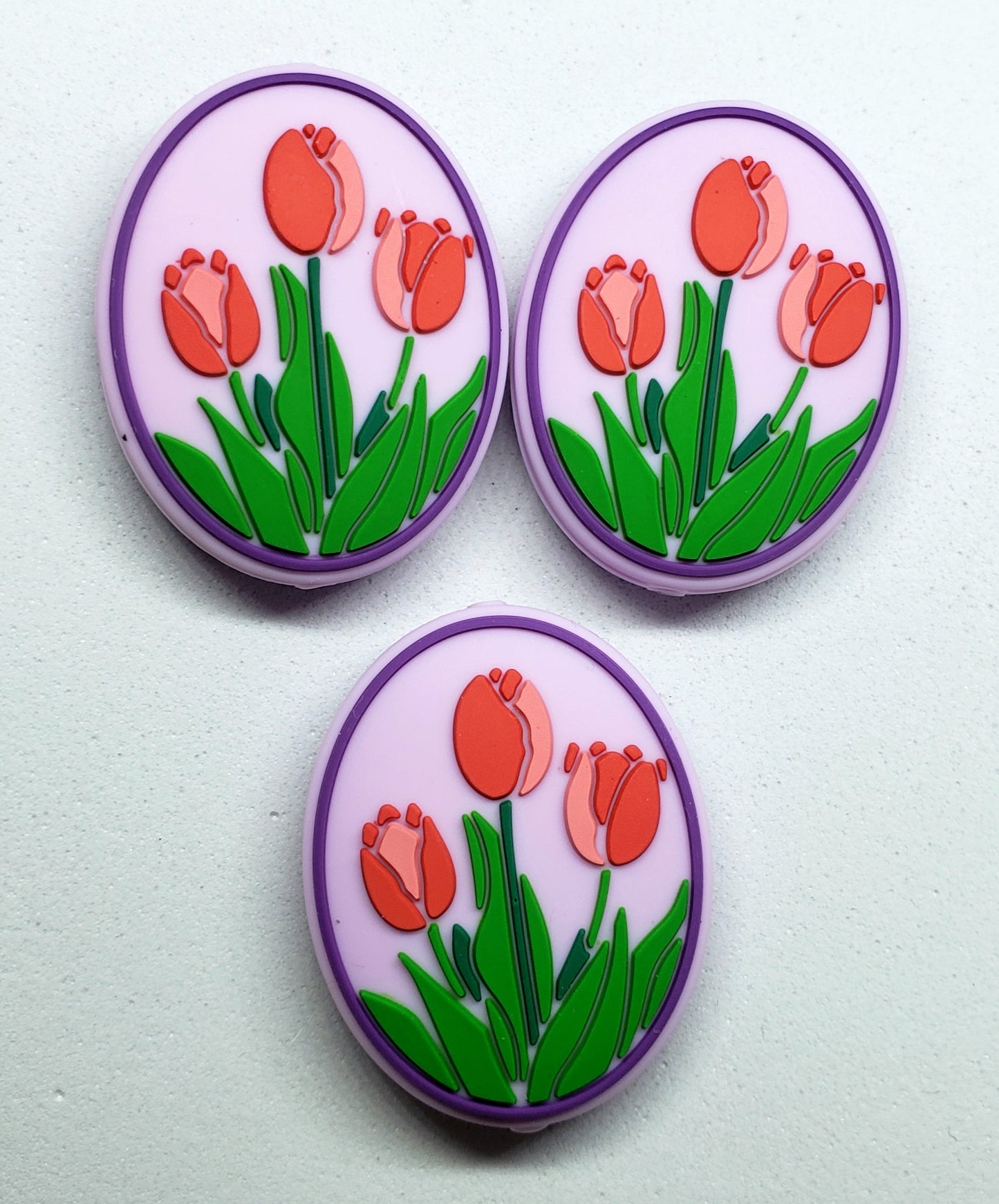 Tulip Flowers focal beads for beadable pens, keychains and crafts