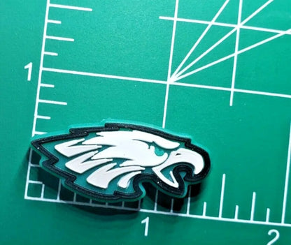 Silicone rubber Philadelphia eagles NFL football focal beads for beadable pens keychains and crafts