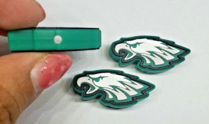 Silicone rubber Philadelphia eagles NFL football focal beads for beadable pens keychains and crafts