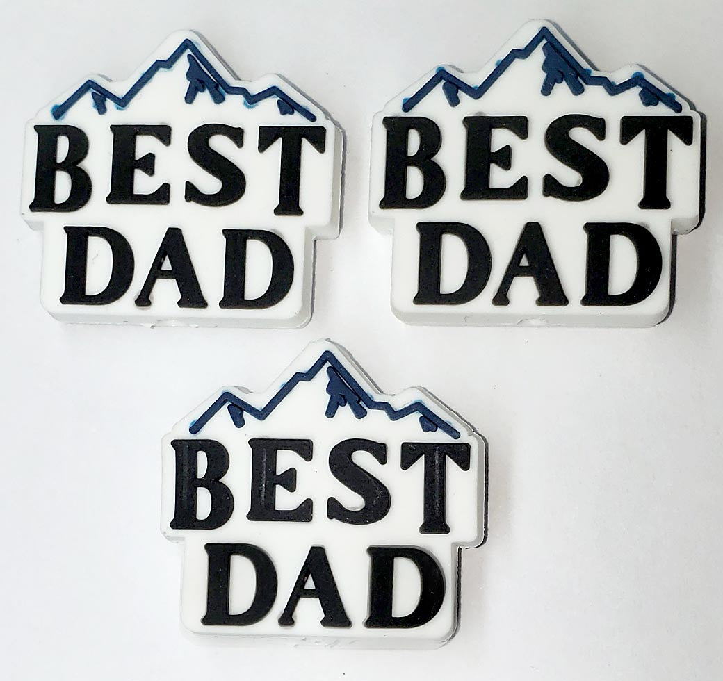 Fathers Day BEST Dad Mountains Focal Bead for beadable pens, keychains and crafts