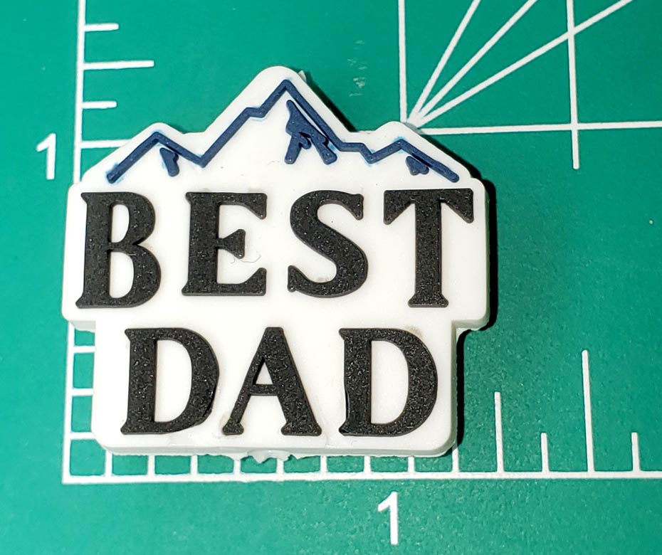 Fathers Day BEST Dad Mountains Focal Bead for beadable pens, keychains and crafts