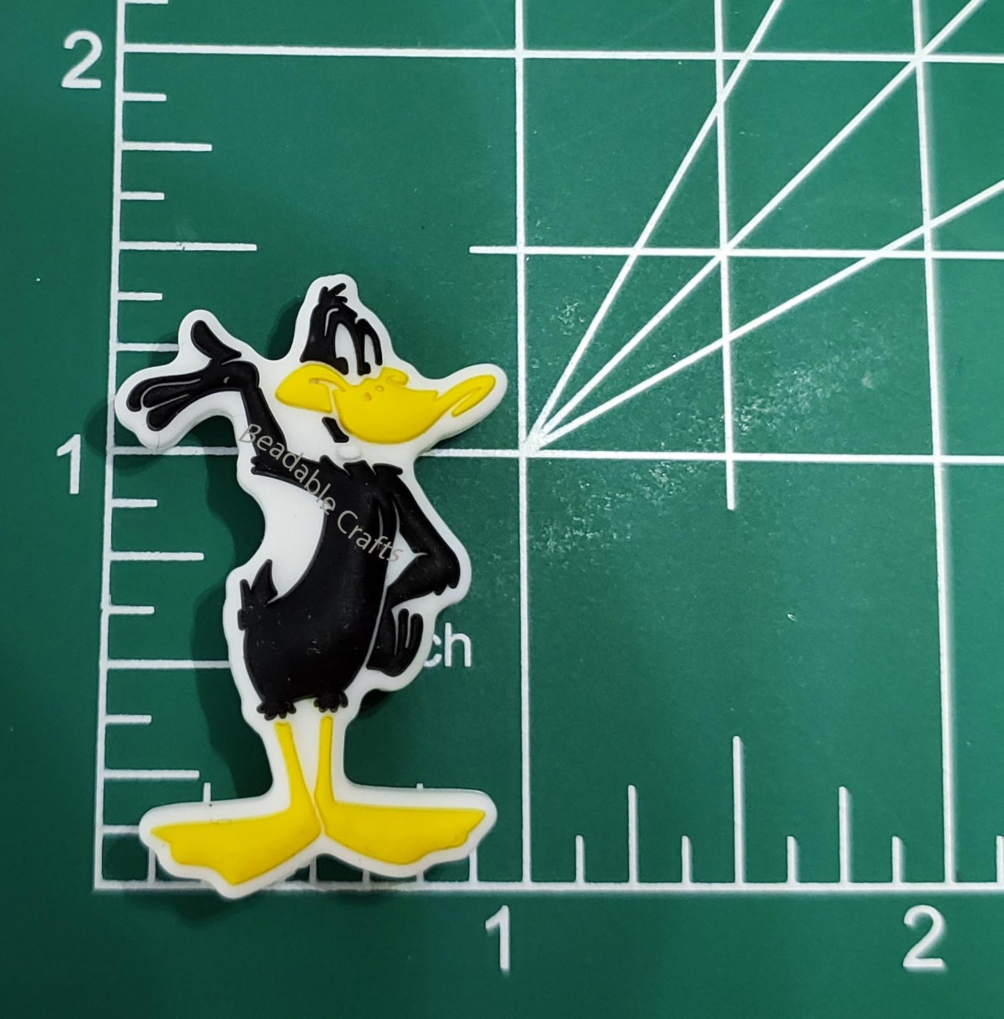 Retro Cartoons Black Duck Focal Bead for beadable pens, keychains and crafts.