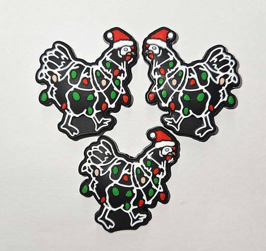 Christmas Lights Chicken Focal bead for beadable pens, keychains and crafts Curse farm