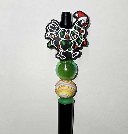 Christmas Lights Chicken Focal bead for beadable pens, keychains and crafts Curse farm