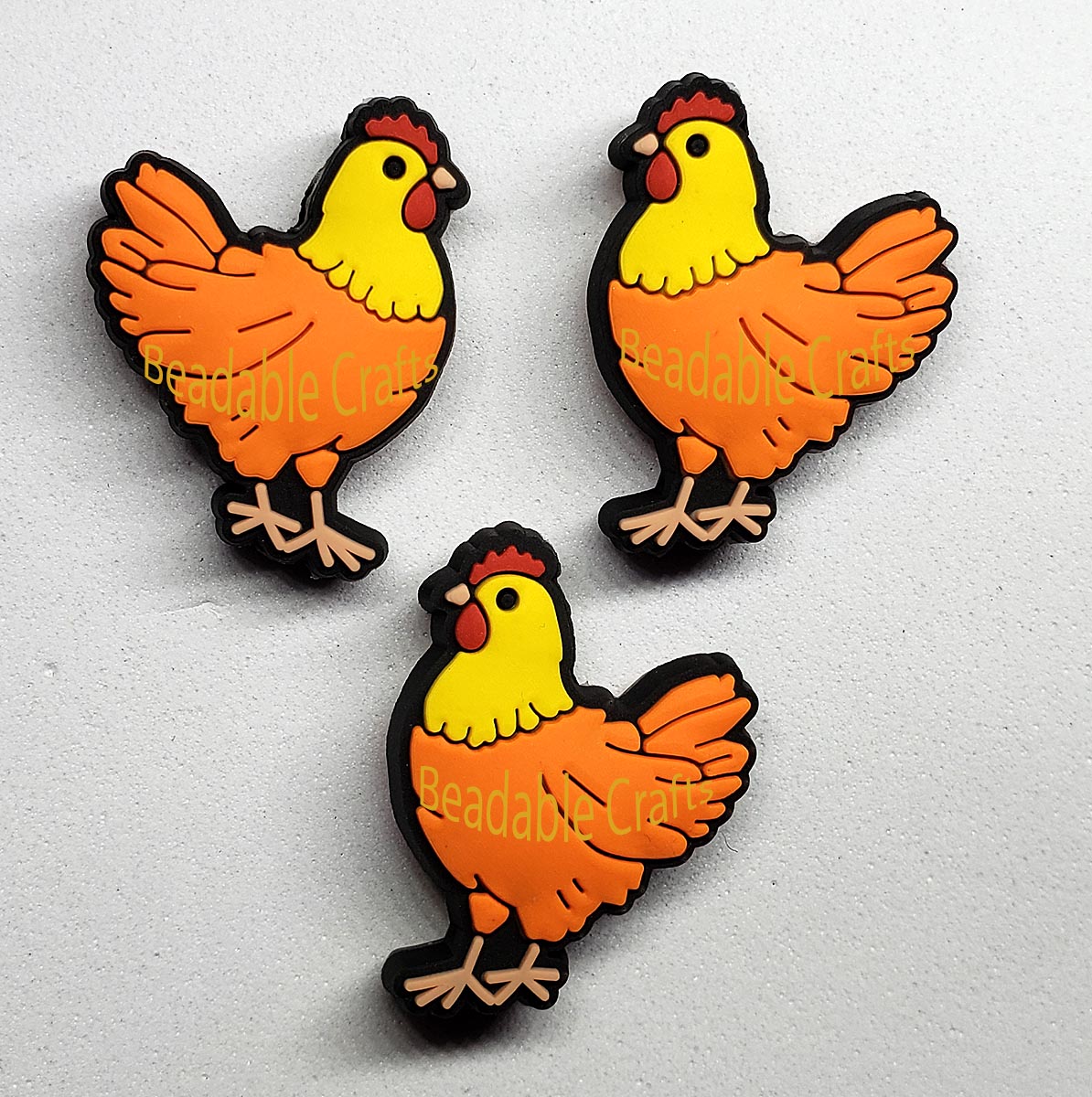 Farm Chicken Focal Beads for beadable pens, keychains and crafts