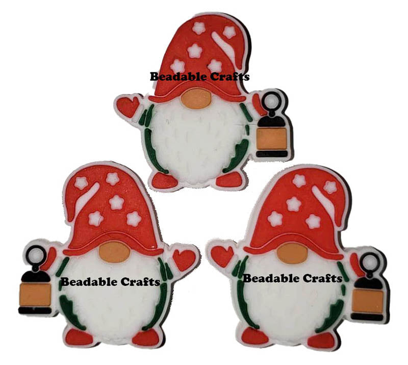 Christmas Gnome Focal bead for beadable pens, keychains and crafts