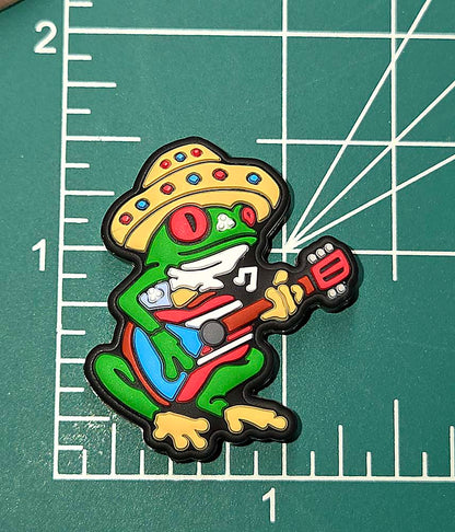 Puerto Rico Coqui frog with guitar Focal bead for beadable pens, keychains flag