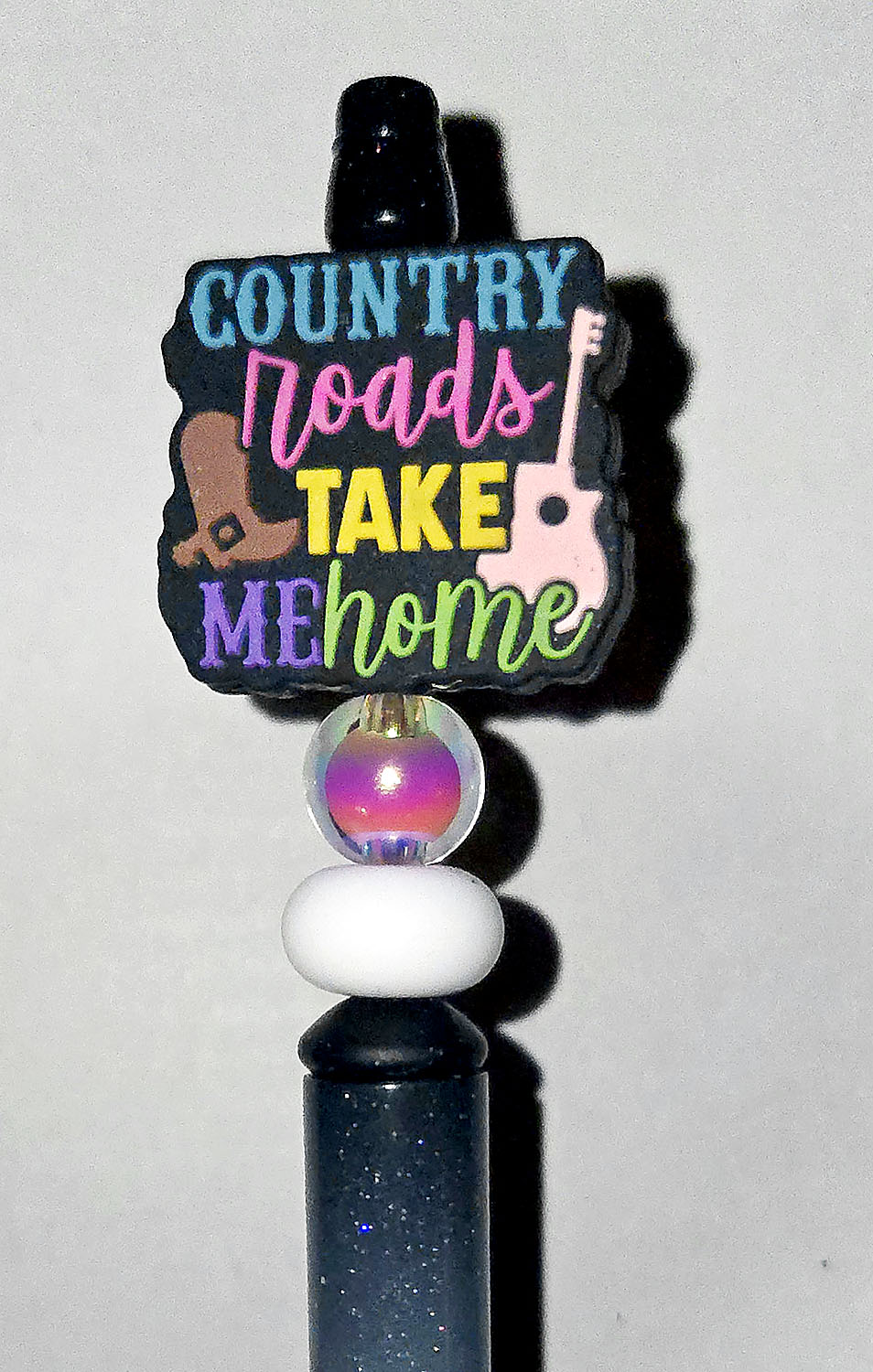 Country Roads Focal bead for beadable pens, keychains and crafts