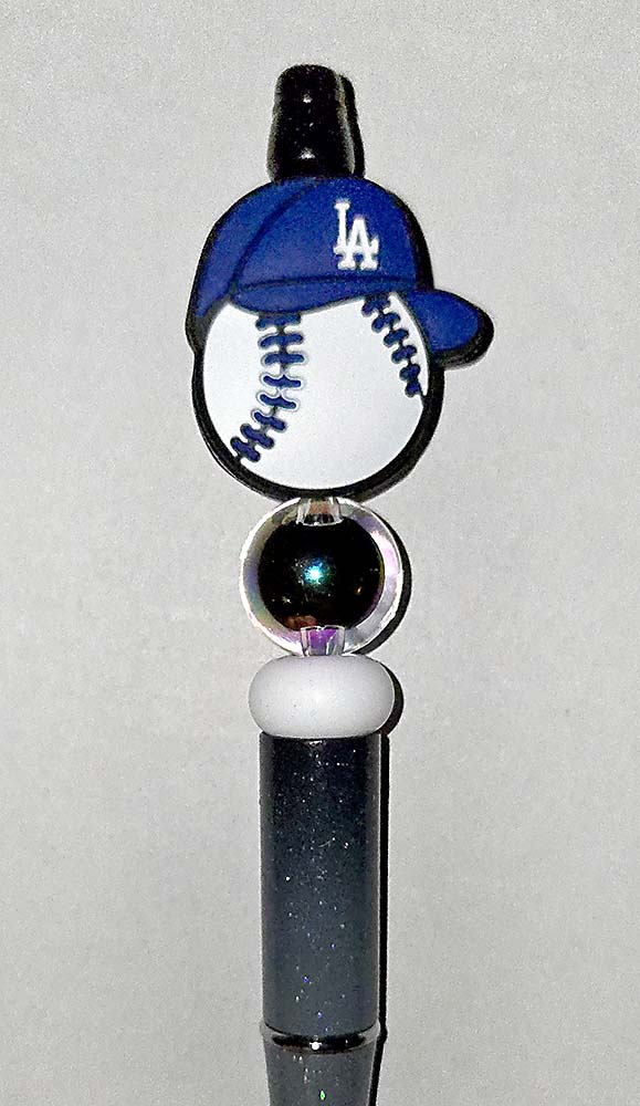 Dodgers Baseball ball hat Focal bead for beadable pens, keychains and crafts sports