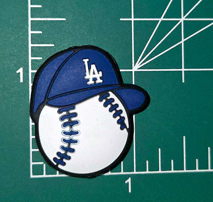 Dodgers Baseball ball hat Focal bead for beadable pens, keychains and crafts sports