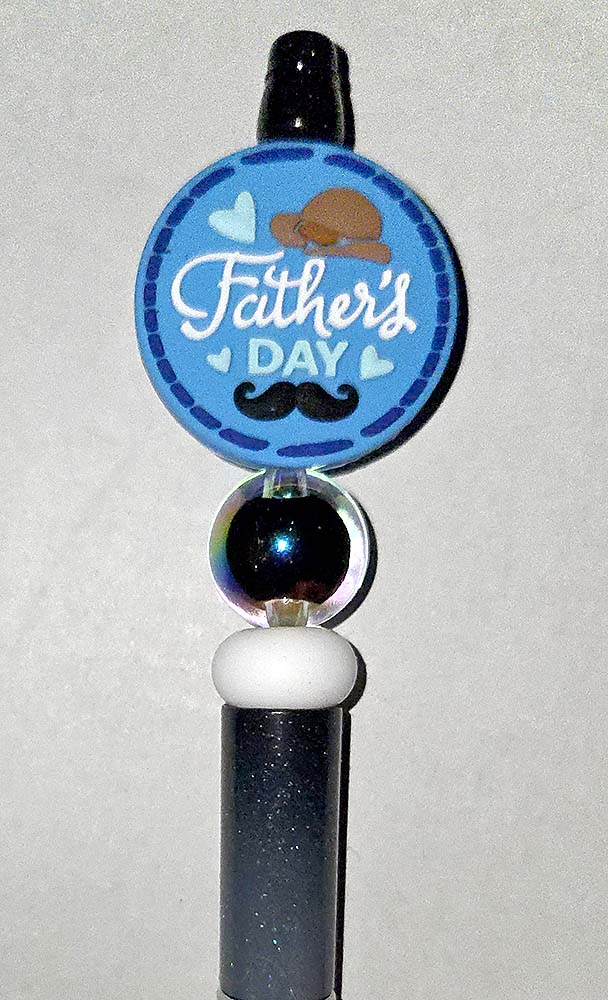 Father's Day Mustach Hat Focal bead for beadable pens, keychains and crafts