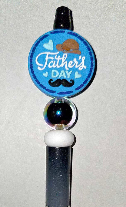 Father's Day Mustach Hat Focal bead for beadable pens, keychains and crafts