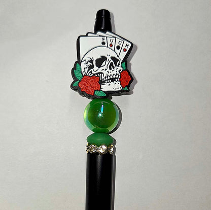 Fuck Skull cards Focal bead for beadable pens, keychains and crafts Curse