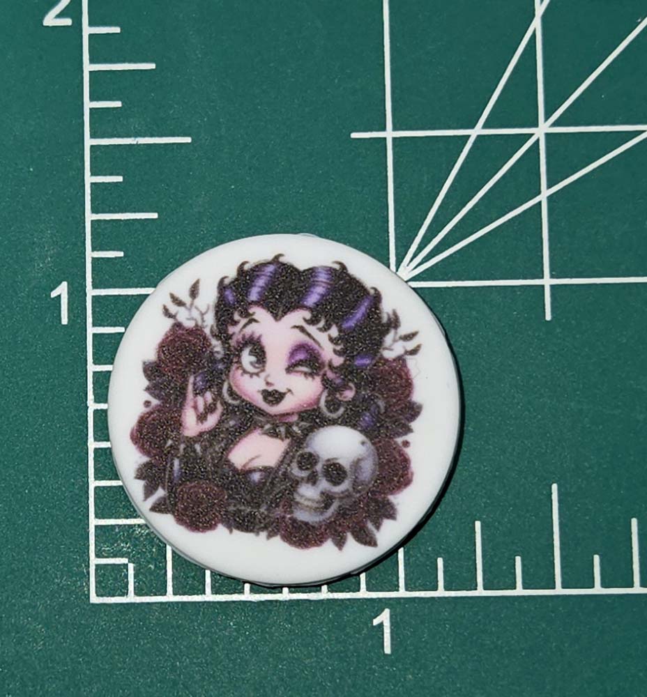 Betty Goth Halloween Focal bead for beadable pens, keychains Retro Boop cartoon