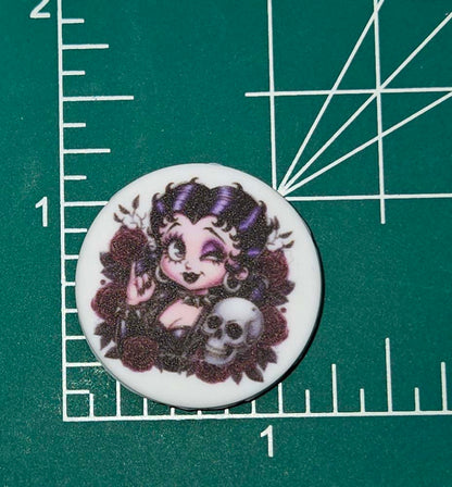 Betty Goth Halloween Focal bead for beadable pens, keychains Retro Boop cartoon