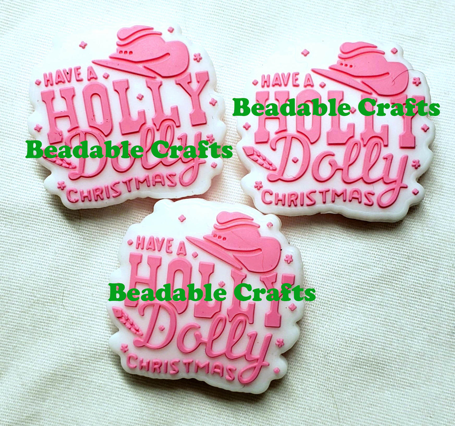 Have A Holly Dolly Christmas Focal Bead for Beadable Pen, Keychains or crafts