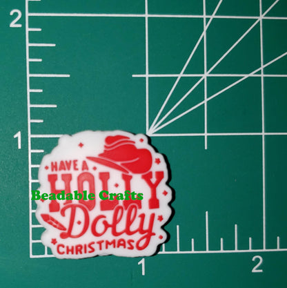 Have A Holly Dolly Christmas Focal Bead for Beadable Pen, Keychains or crafts