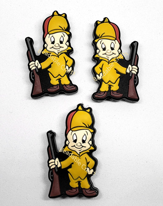 Retro Cartoons Hunter Fudd Focal Bead for beadable pens, keychains and crafts.