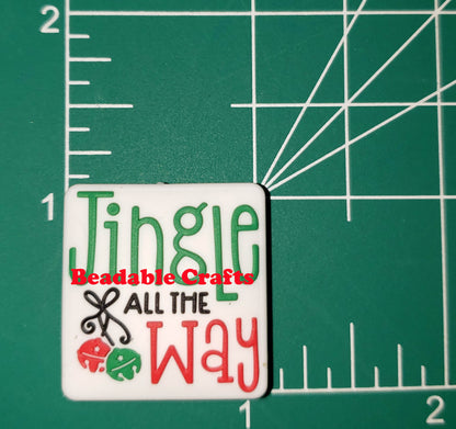 Jingle All the Way Christmas Focal Bead for Beadable Pen, Keychains or crafts