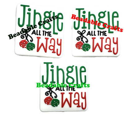 Jingle All the Way Christmas Focal Bead for Beadable Pen, Keychains or crafts