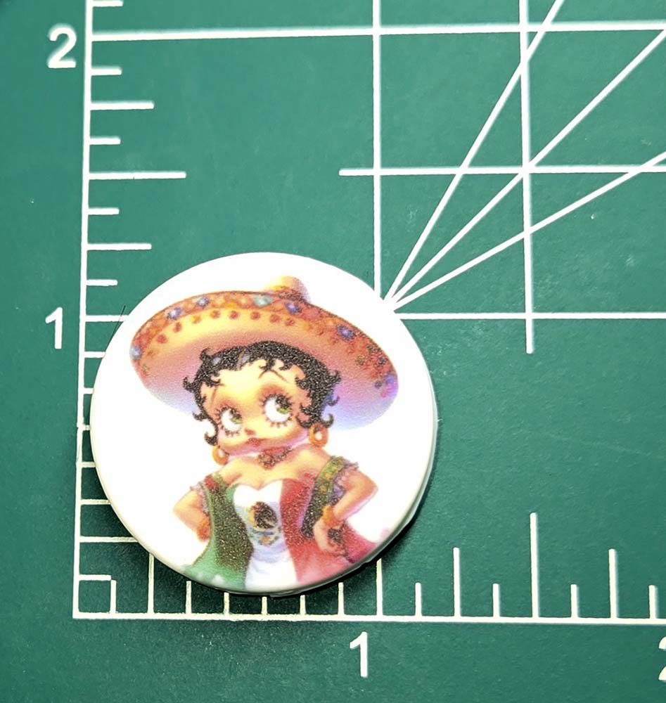 Betty Mexican flag Dress sombrero Focal bead for beadable pens, keychains Retro Boop cartoon