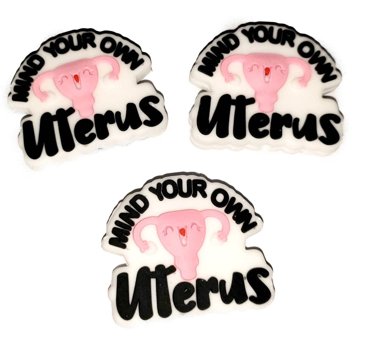 Mind Your Own Uterus focal bead for beadable pens/keychains crafts