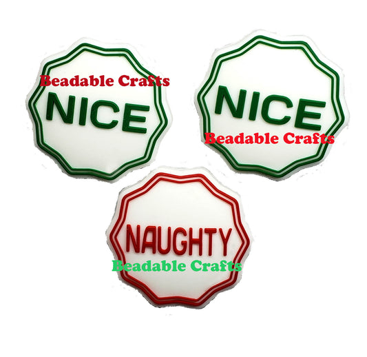 Naughty Nice double sided focal bead for beadable pens, keychains and crafts