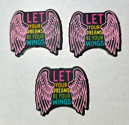 Let Your Dream Be Your Wings Pink Focal bead for beadable pens, keychains and crafts