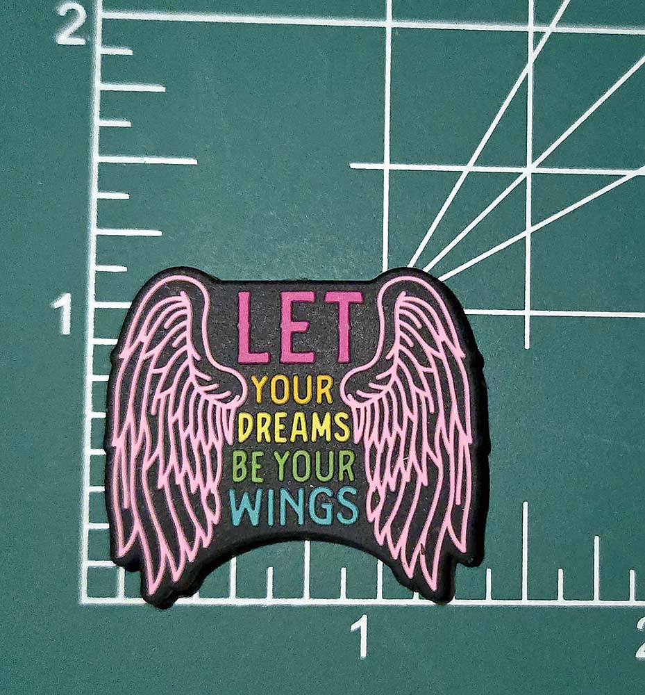 Let Your Dream Be Your Wings Pink Focal bead for beadable pens, keychains and crafts