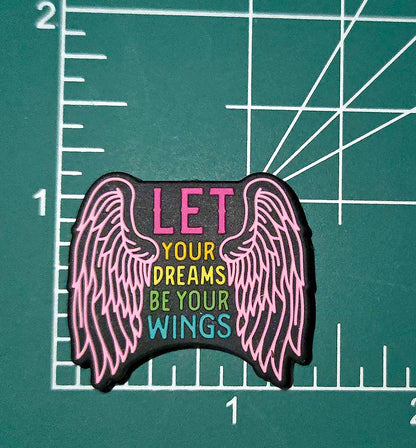 Let Your Dream Be Your Wings Pink Focal bead for beadable pens, keychains and crafts