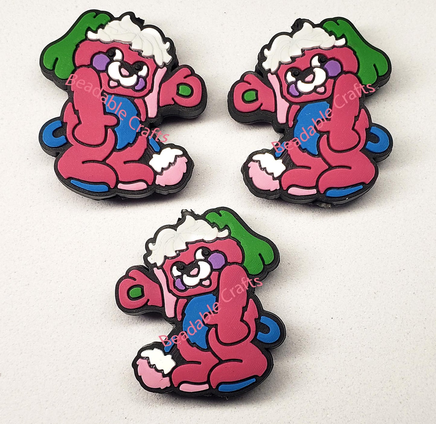 80's retro Cartoon Popples Focal bead for beadable pens, keychains and crafts