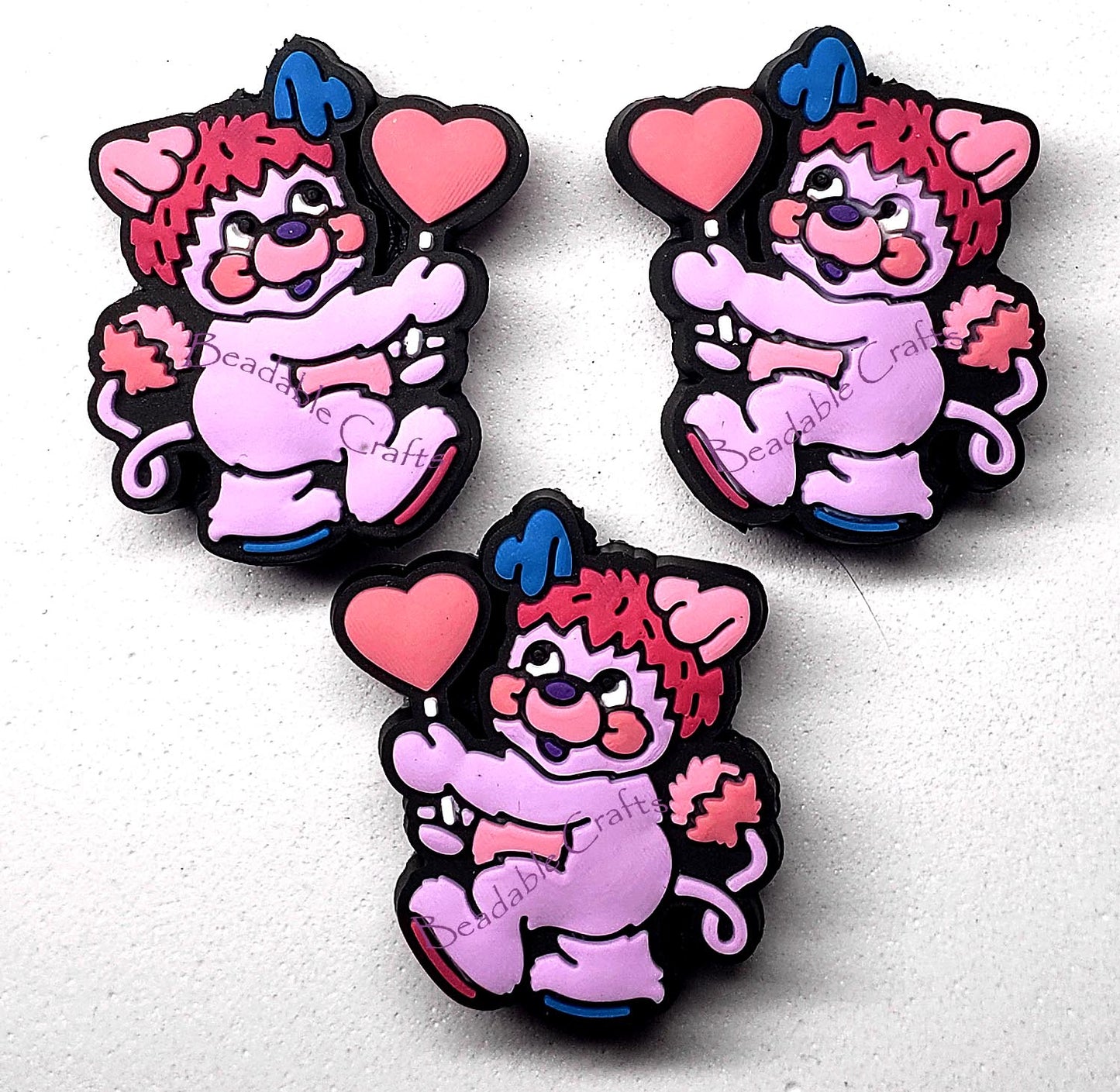 80's retro Cartoon Popples Focal bead for beadable pens, keychains and crafts