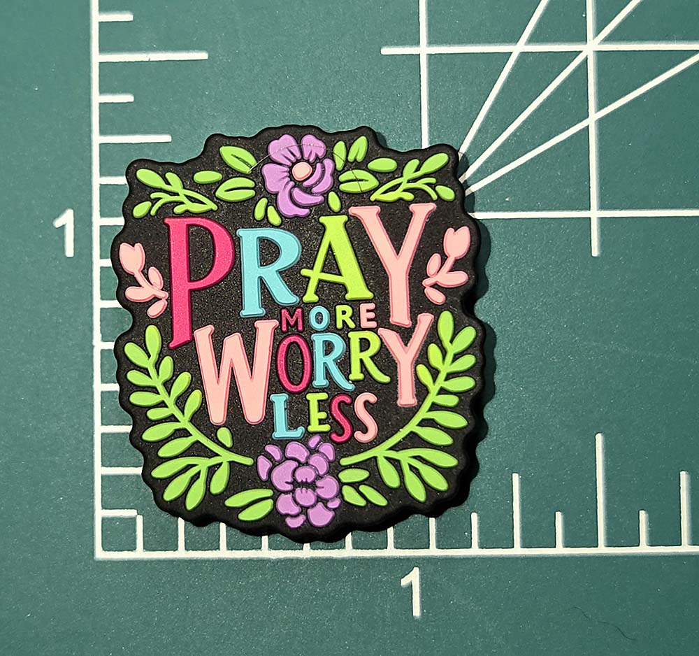 Pray More Worry Less Focal bead for beadable pens, keychains Religious Positive