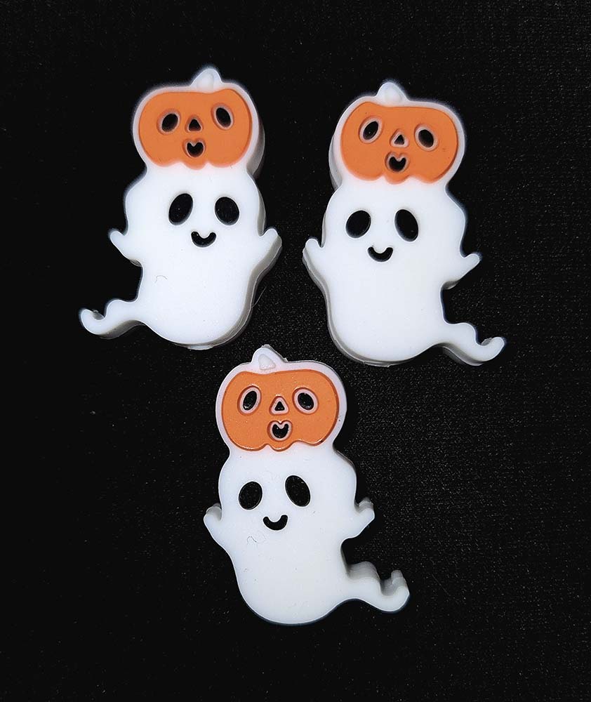 Halloween Pumpkin Ghost Focal bead for beadable pens, keychains and crafts