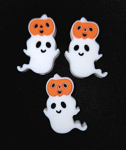 Halloween Pumpkin Ghost Focal bead for beadable pens, keychains and crafts