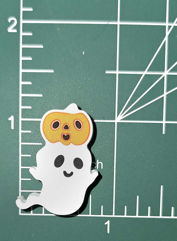 Halloween Pumpkin Ghost Focal bead for beadable pens, keychains and crafts