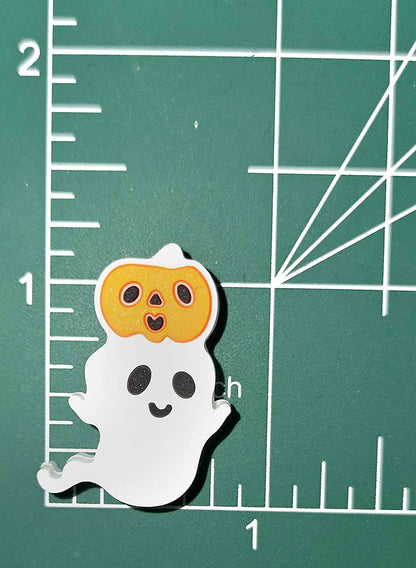 Halloween Pumpkin Ghost Focal bead for beadable pens, keychains and crafts