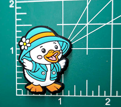 Duck with blue hat and jacket Focal bead for beadable pens, keychains cute sarcastic