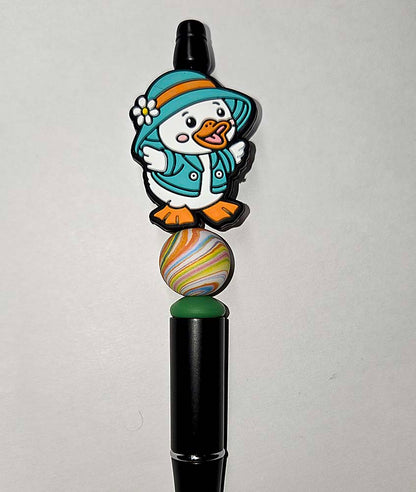 Duck with blue hat and jacket Focal bead for beadable pens, keychains cute sarcastic