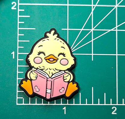 Duck / chick reading book Focal bead for beadable pens, keychains cute sarcastic