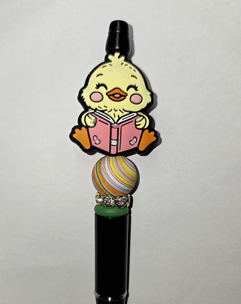 Duck / chick reading book Focal bead for beadable pens, keychains cute sarcastic