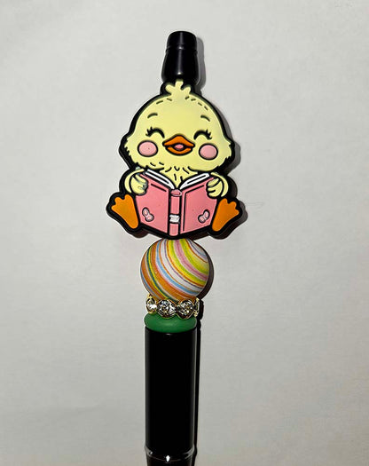 Duck / chick reading book Focal bead for beadable pens, keychains cute sarcastic