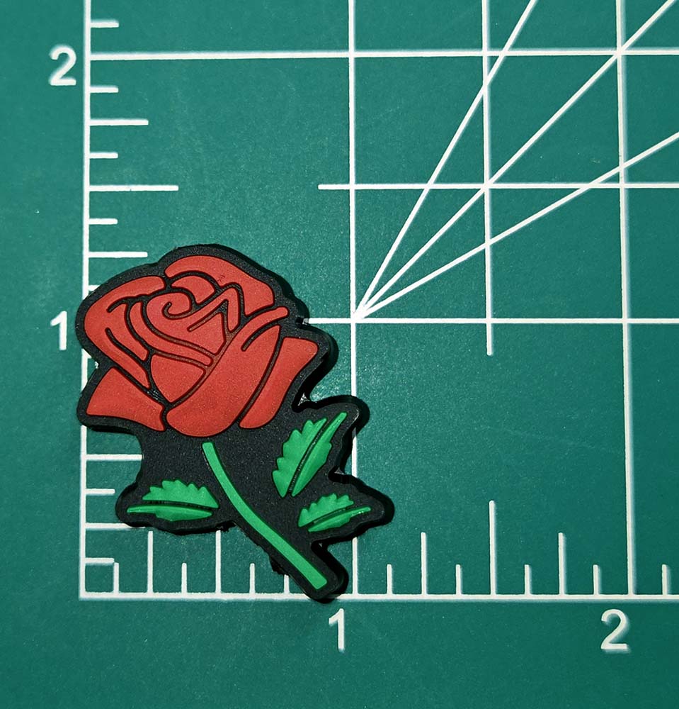 Red Rose green leaves Focal bead for beadable pens, keychains cute sarcastic