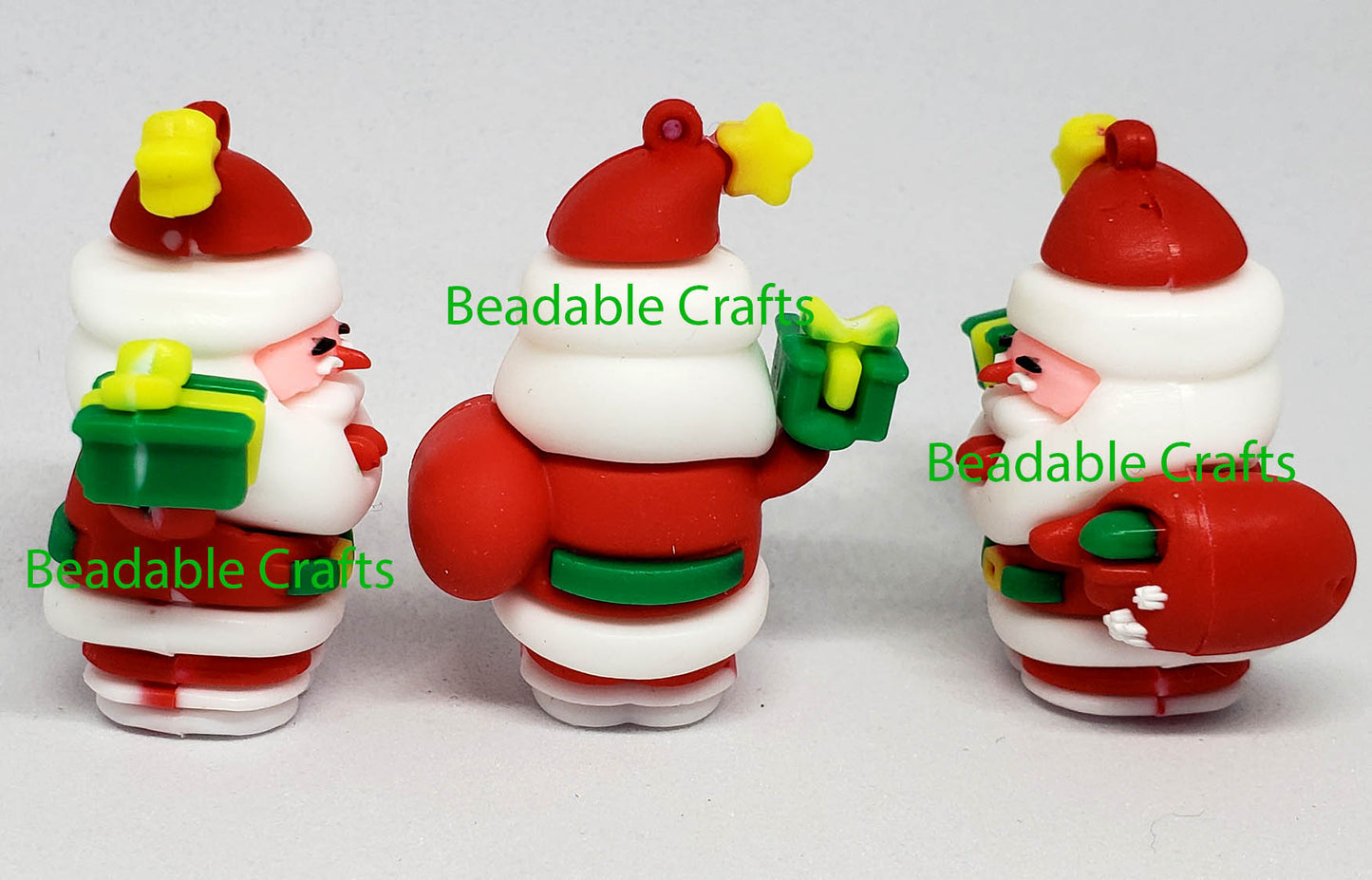 Santa Claus Christmas Rubber Pen topper Pendant for beadable pens and crafts