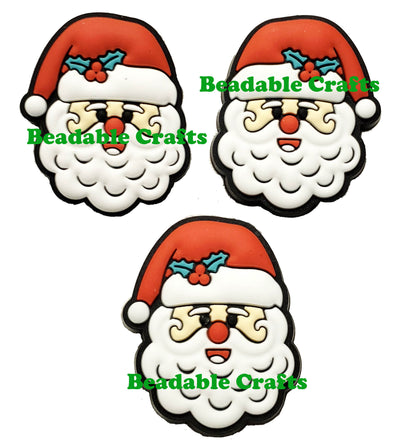 Textured Santa Claus face Christmas Focal bead for Beadable pens, keychains and crafts