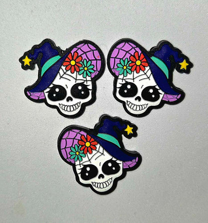 Halloween Skull witch Focal bead for beadable pens, keychains and crafts