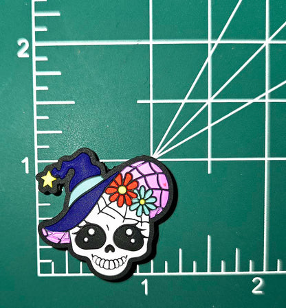 Halloween Skull witch Focal bead for beadable pens, keychains and crafts