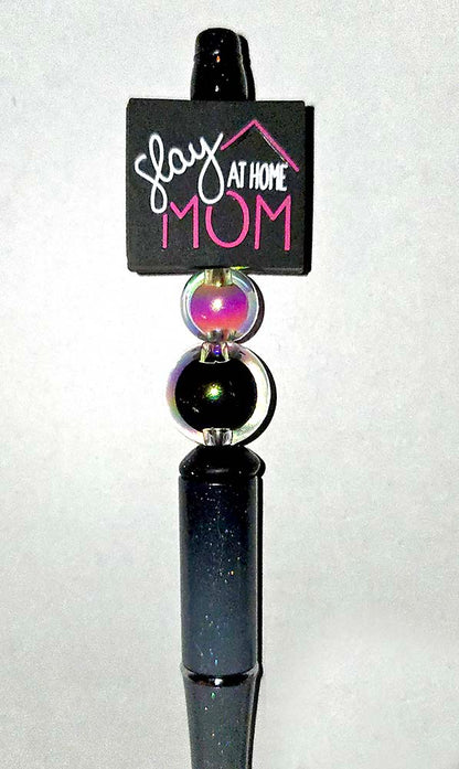 Slay At Home Mom Focal bead for beadable pens, keychains and crafts Stay