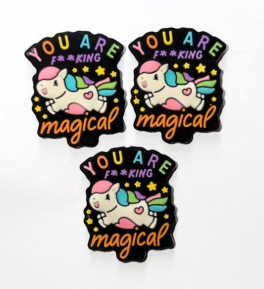 You Are F'ing Magical Unicorn Focal bead for beadable pens, keychains sarcastic sassy curse positive