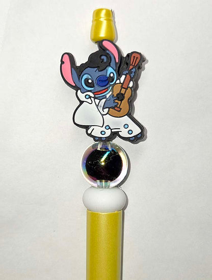 ONE Blue Alien Elvis Focal bead for beadable pens, keychains Cartoons stitch